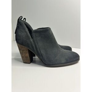 Vince Camuto Shoes Womens 9M Grey Francia Ankle Booties Suede Leather Block Heel
